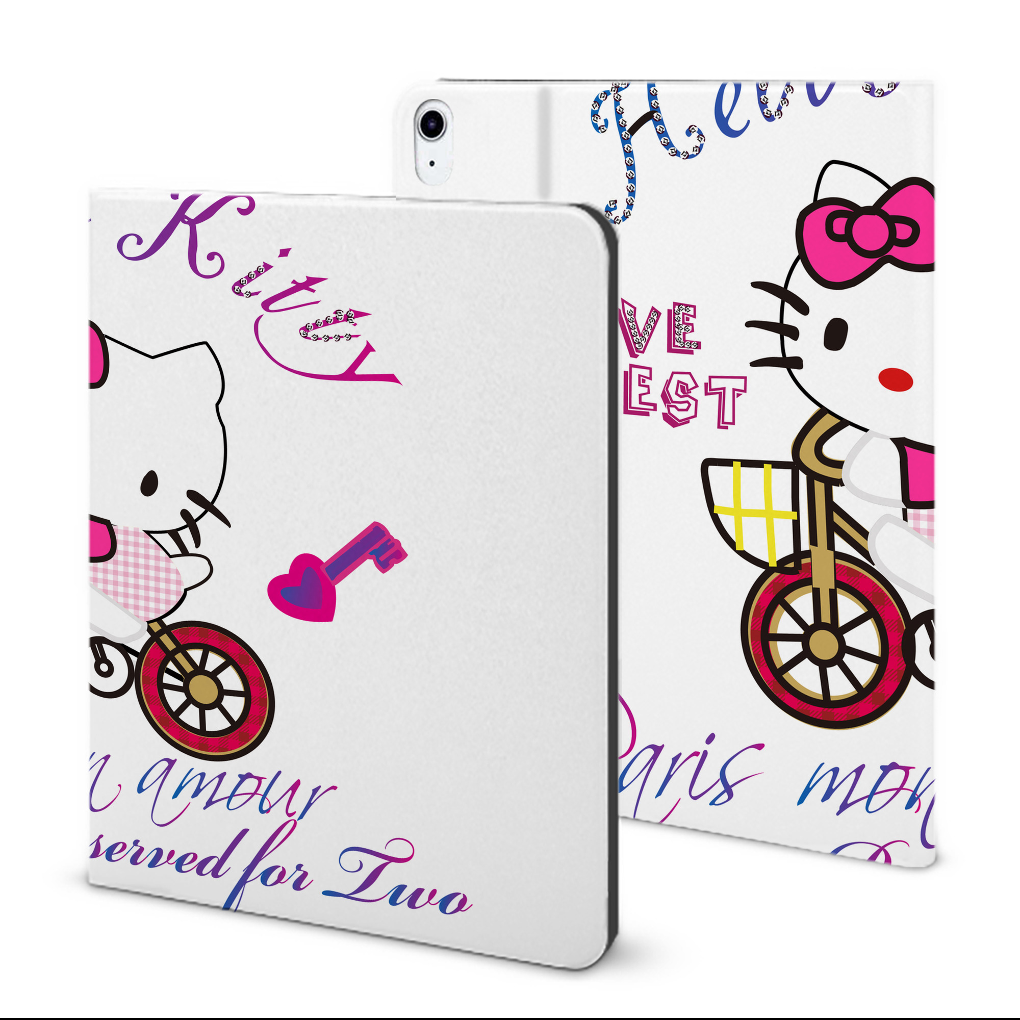 （画像用） Hello Kitty ハローキティ IPad ケース ブック型 PUレザー TPU 耐衝撃 軽量 薄型 ペン収納なし 全面保護 IPad 各モデル対応